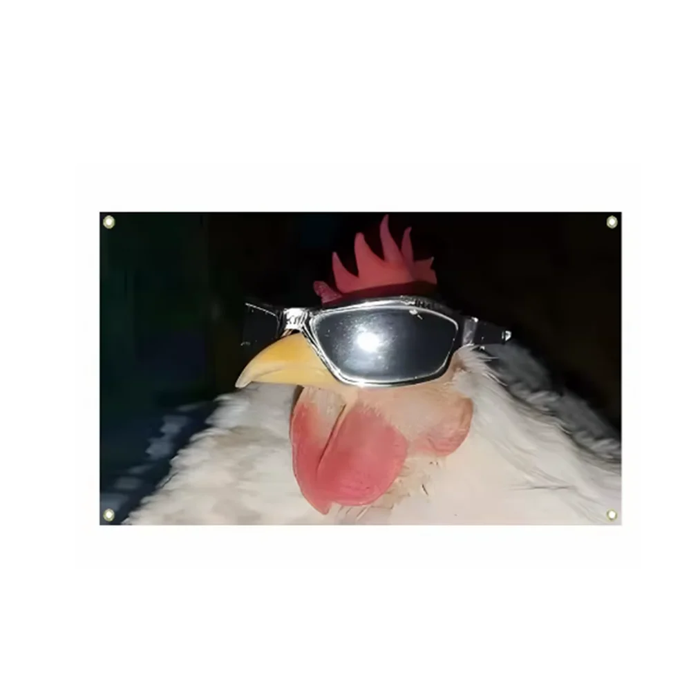 Cool Chicken Flag 3x5fts 2x3fts Funny Animal Wall Hanging, Durable Polyester, Perfect for Living Room, Dorm, Party Decor