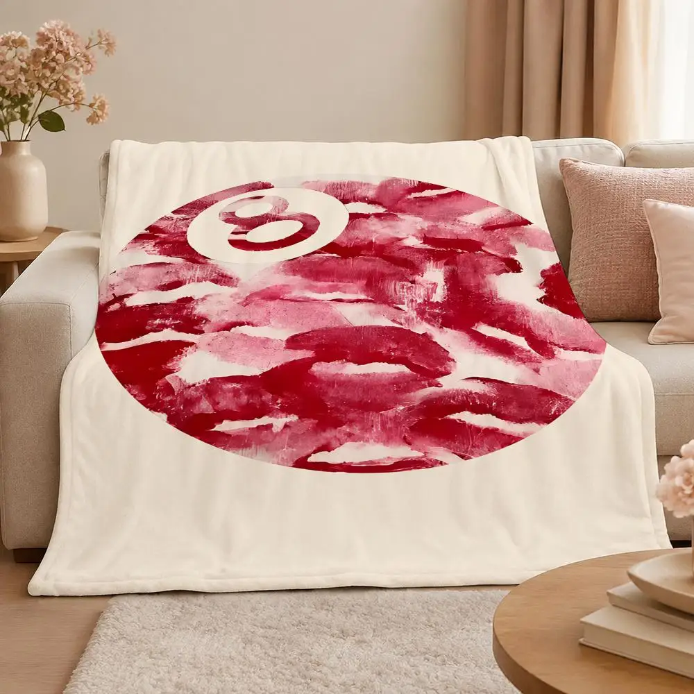 Sport 8-8-ball Classic Billiards Gaming Theme Throw 320g Soft Flannel Fleece Throw Blanket Cover Sofa Bed Dorm Nap Gift
