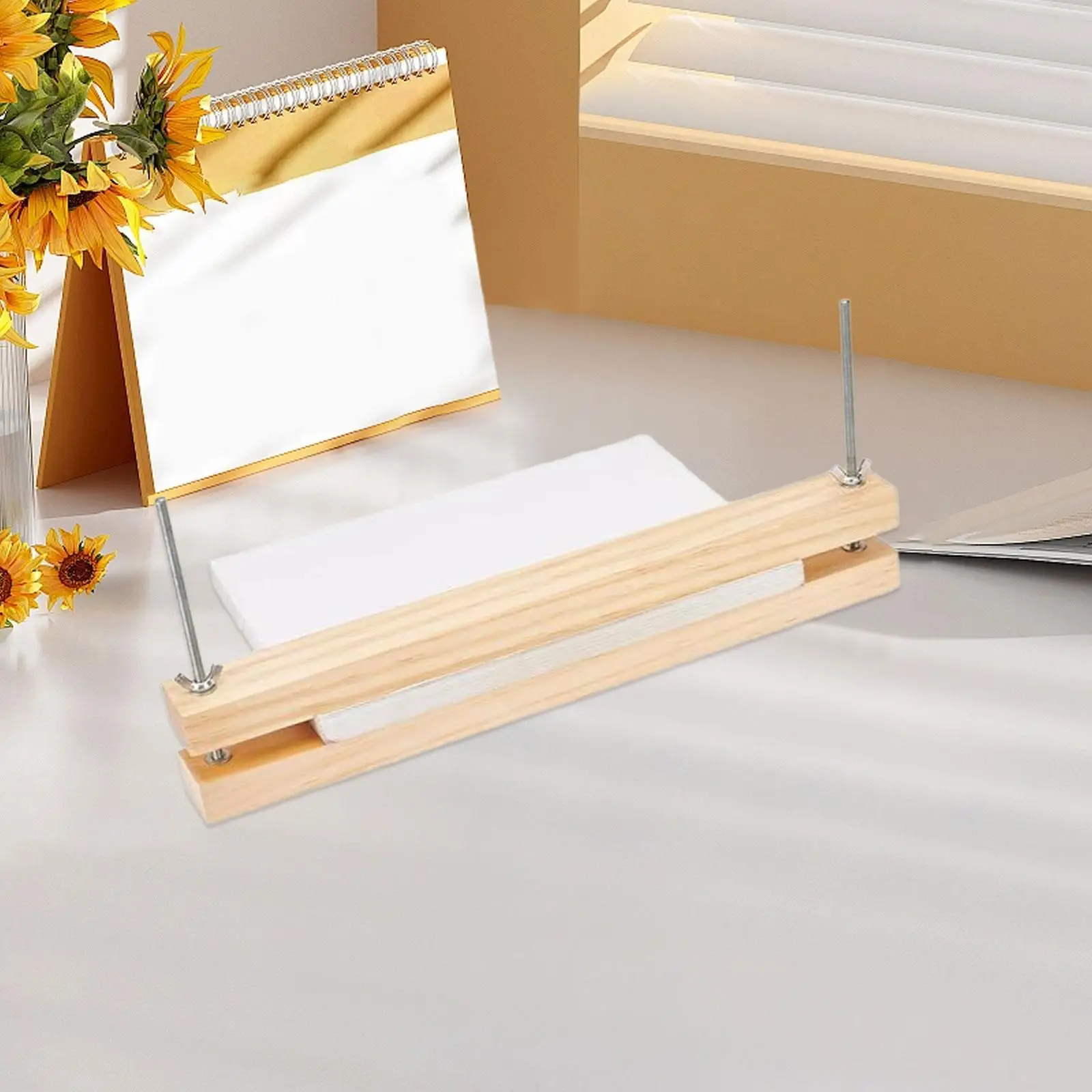 أداة تجليد الكتب الخشبية متعددة الوظائف سهلة التجميع، أداة ضغط الورق لسطح المكتب والمنزل والمكتب DIY وثائق تجليد الكتب