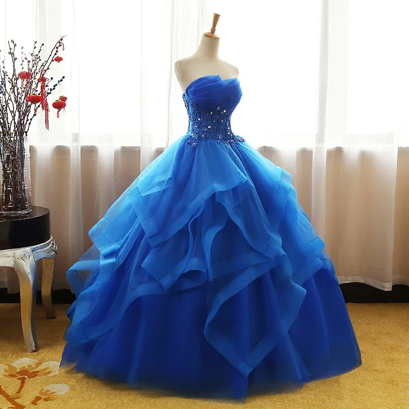 Customized Ball Gown Quinceanera Dresses Appliques Sequins Prom Party Gowns Formal Vestido De Anos 15 Sweet16 robes de soirée