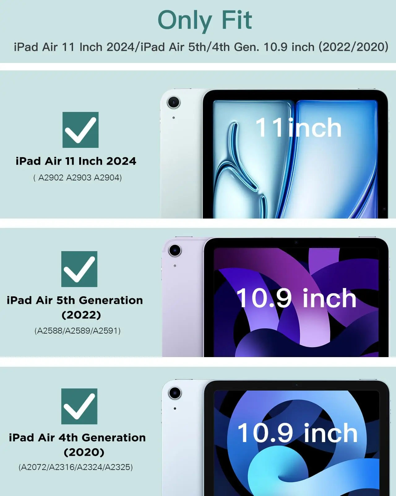Crystal Clear Case for iPad Air 6th/5th/4th Generation 2024/2022/2020 Ultra Slim Transparent TPU Cover for iPad Air 11 Inch M2