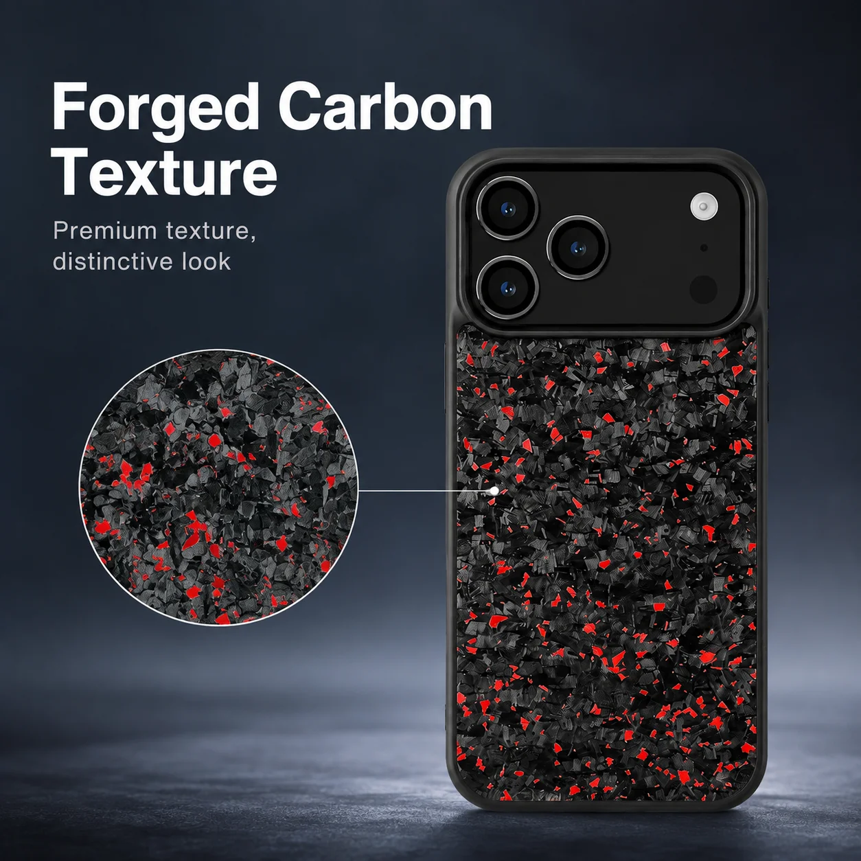 Forged Carbon Fiber Glitter Phone Case For iPhone 18 17 16 15 14 Pro Max Air Plus Shckproof Anti-slip MagSafe Wireless Cover