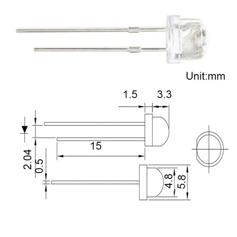 1000PCS/lot Pink RED BLUE GREEN YELLOW WHITE Transparent Straw Hat Clear Lens 5MM Led Diode 0.07W 3.2-3.4V