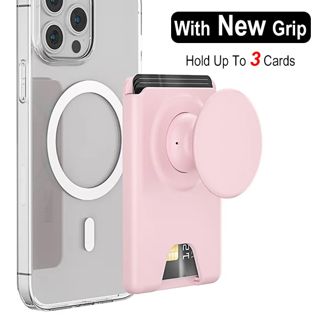Grippopso NEUE Universal Magnetische Karte Halter Mit Silikon Griptok Für Magsafe Fall Pop Solide Brieftasche Buchse Magnet Slots Abdeckung 4