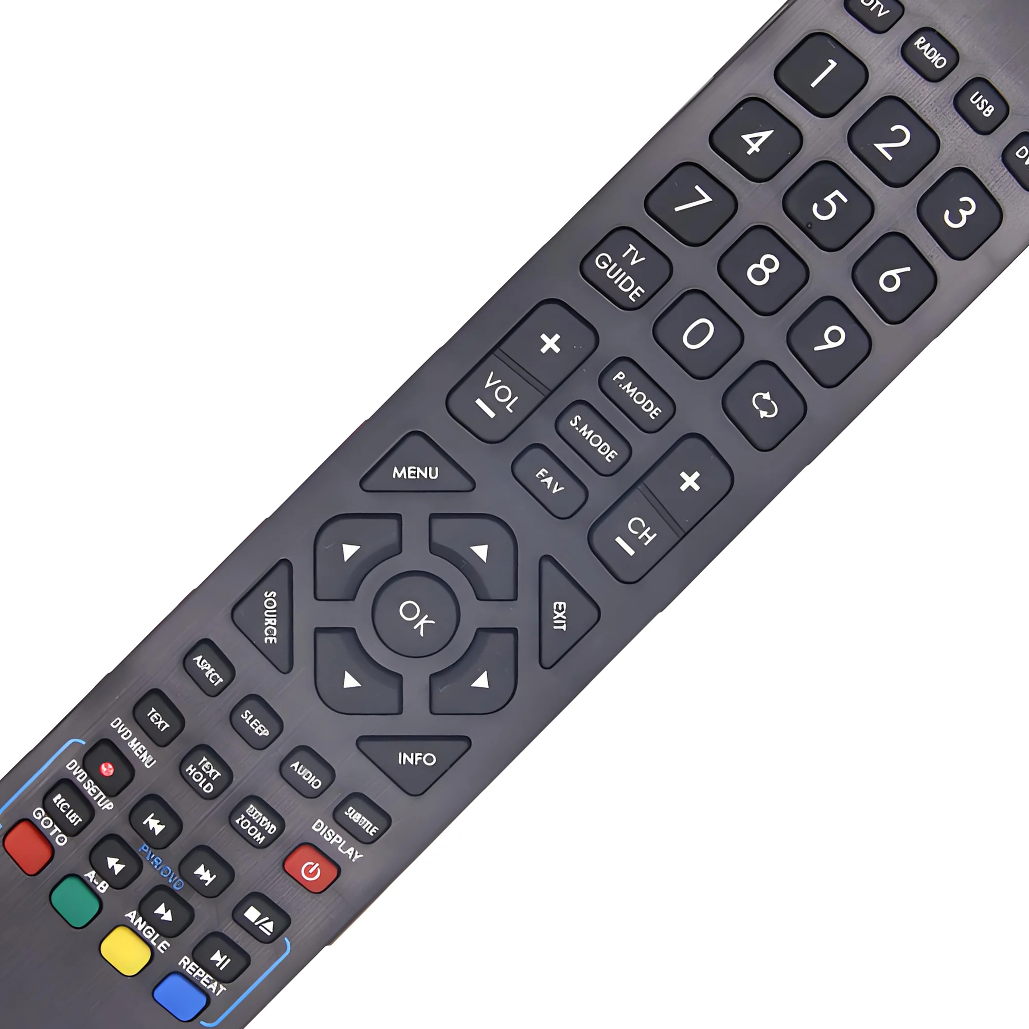 Zapasowy pilot zdalnego sterowania, kompatybilny z telewizorami BLAUPUNKT Technika FHD 22F22B-FHD, 24E21B-FHD, 24F22B-HD/DVD, 24F22W-HD/DVD. — zdjęcie produktu 4