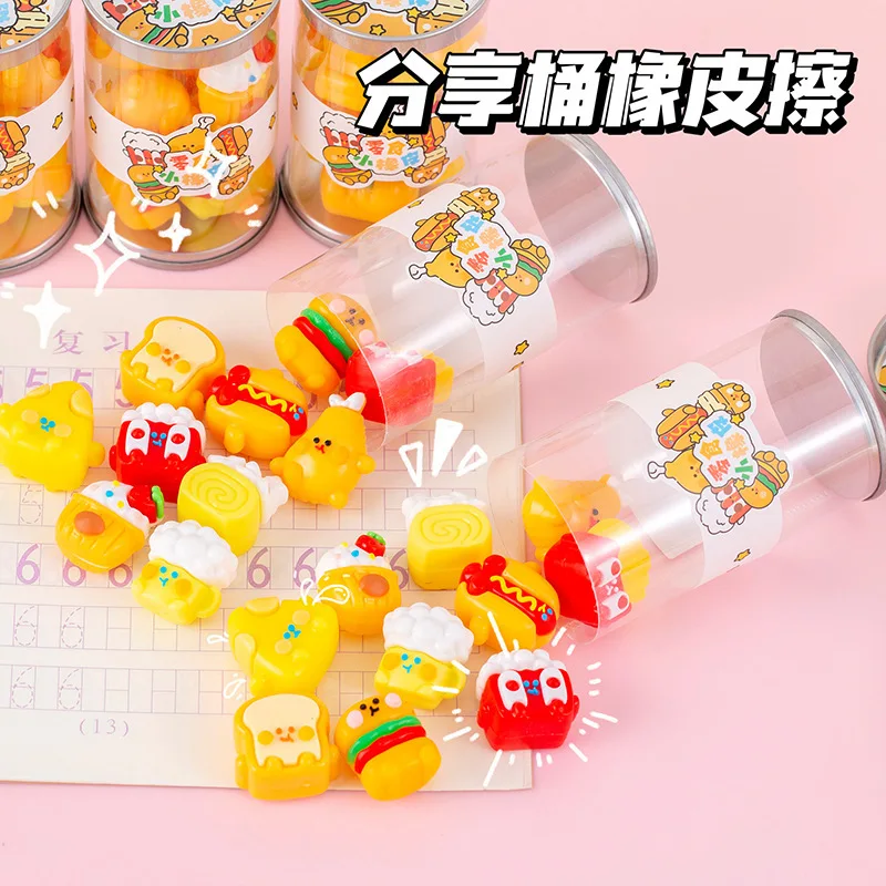 Creative Cartoon Snack Eraser 3d Simulation Hamburger Design Wiping Cute Stationery For Students Reward School Supplies Gifts