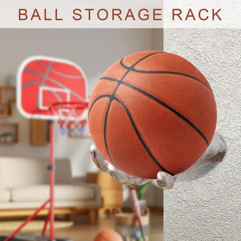 Hand Sculpture Ball Holder Basketball Display Art Shelf Basketball Holder Display Rack For Basketball Volleyball & Soccer Art