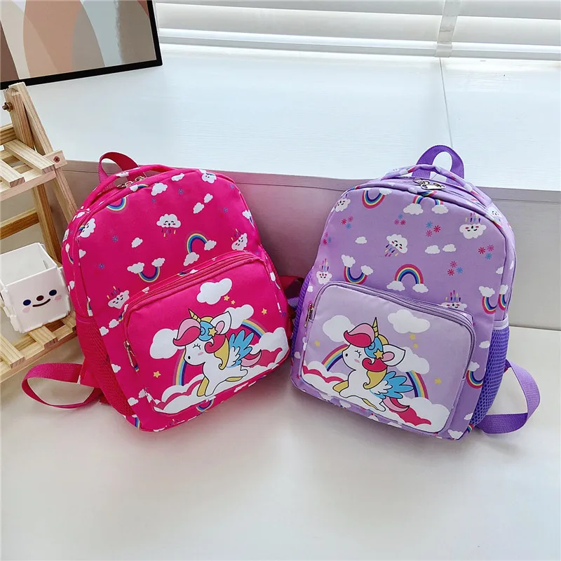 Mochila De Viaje de edición limitada para niños y niñas, Bolsa Escolar de dibujos animados, unicornio, dinosaurio, superventas