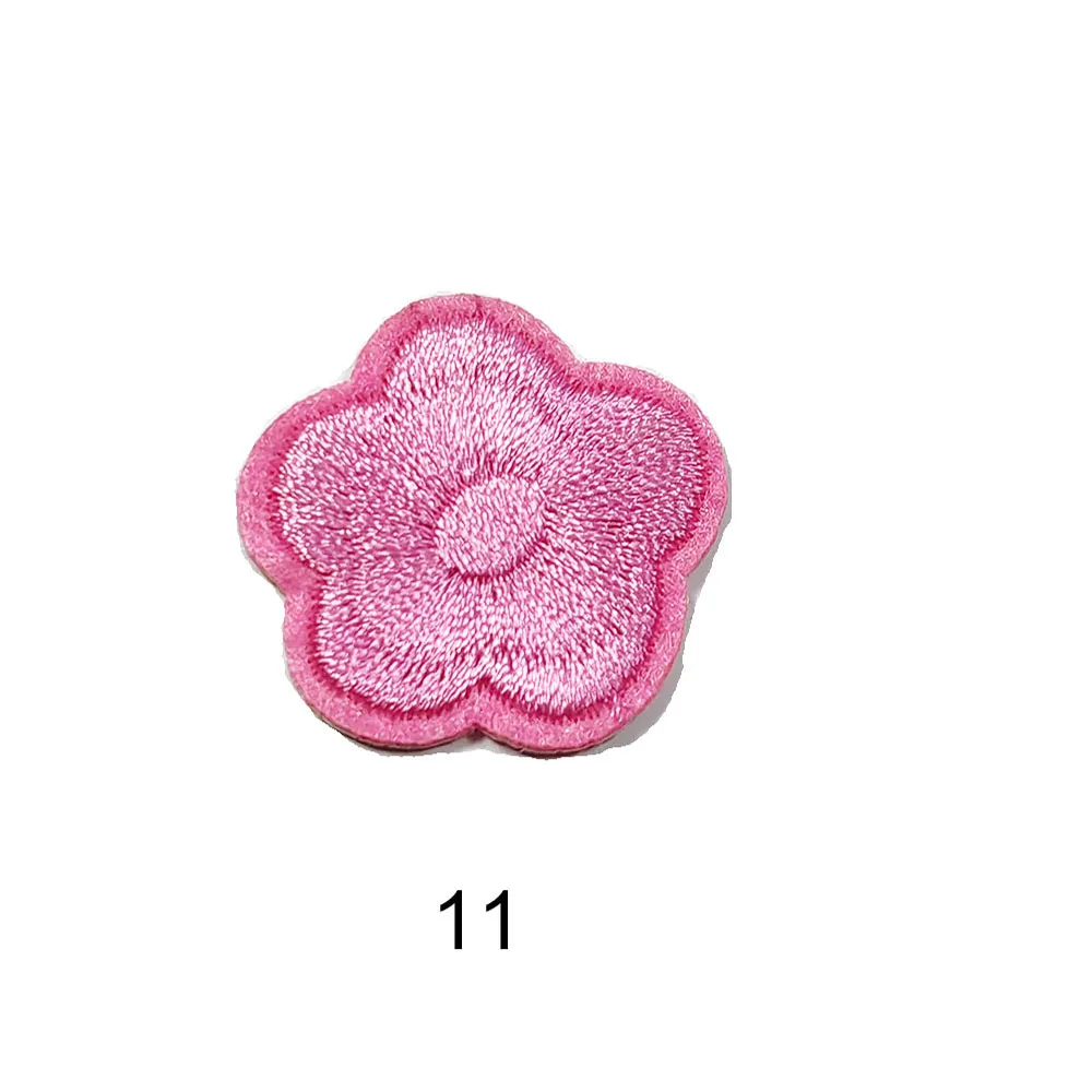 Small Flower Iron on Patches, DIY Accessories for Clothes Bags, Decorative Appliques, Adhesive Backing, 28 Colors, 10 PCs/Lot