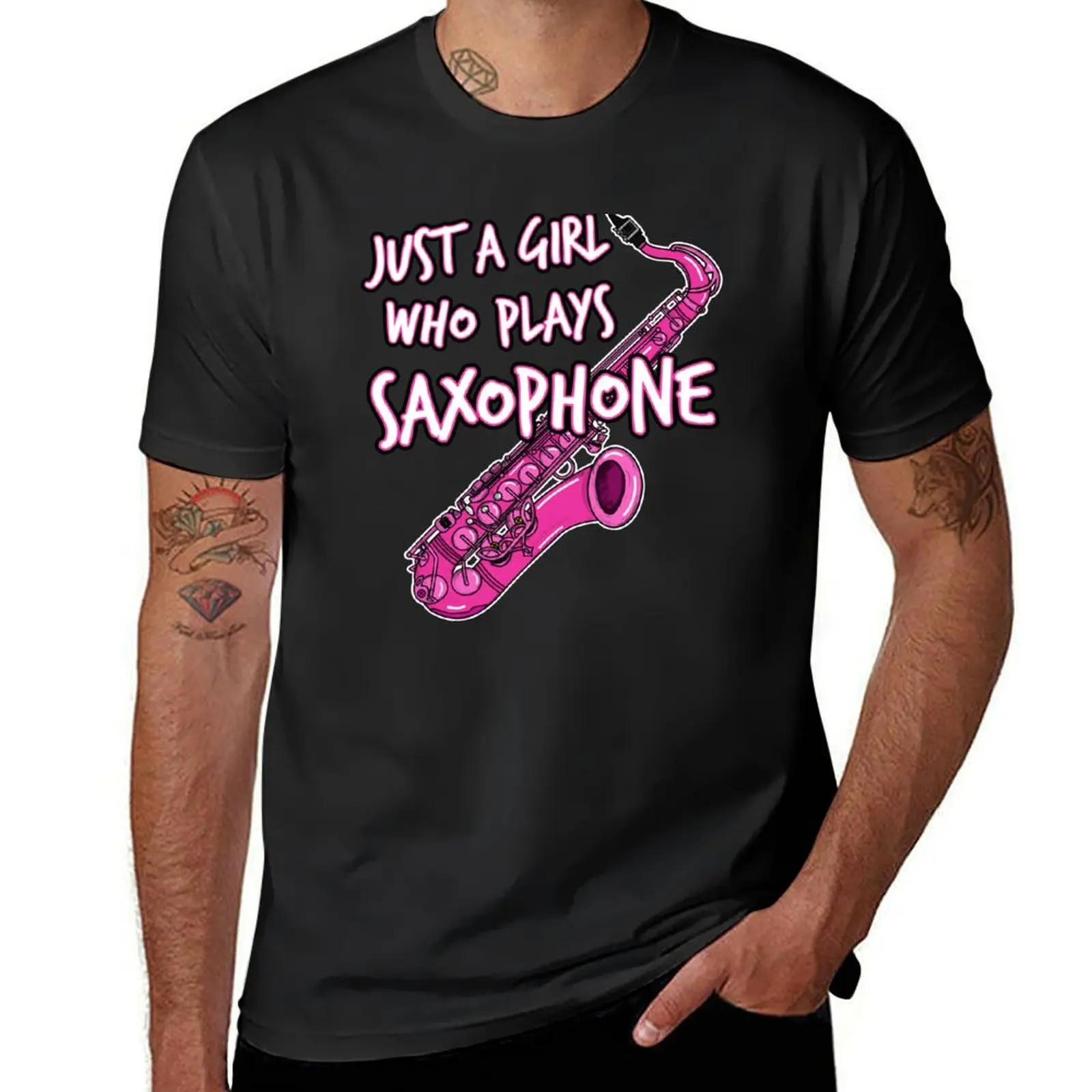 Just A Girl Who Plays Saxophone Female Saxophonist T-Shirt aesthetic clothes oversizeds funnys sublime T-shirt men