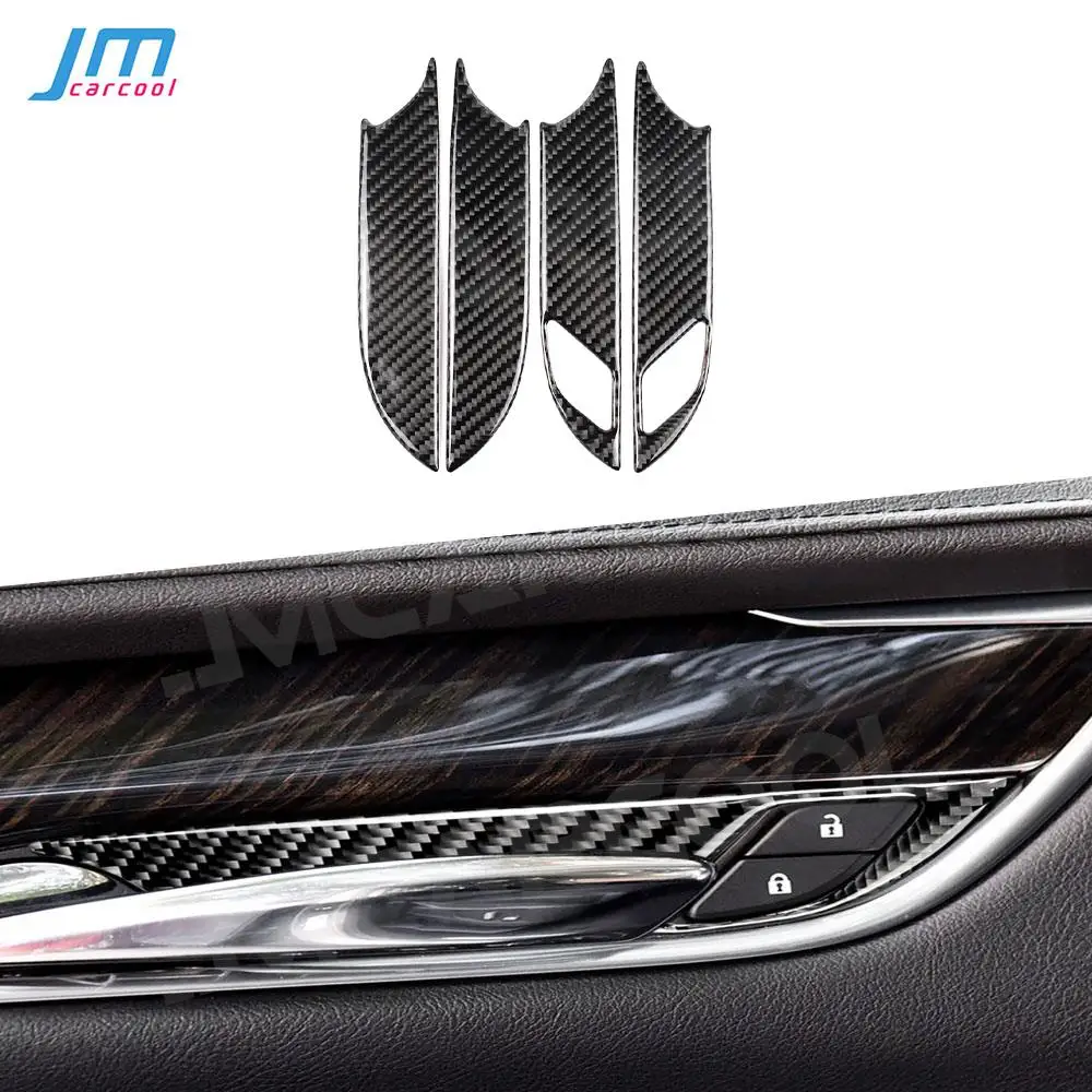 Carbon Fiber Material Interior Parts Inner door bowl Auto Car accessorise Sticker Decoration For Cadillac XT5 2016-2019