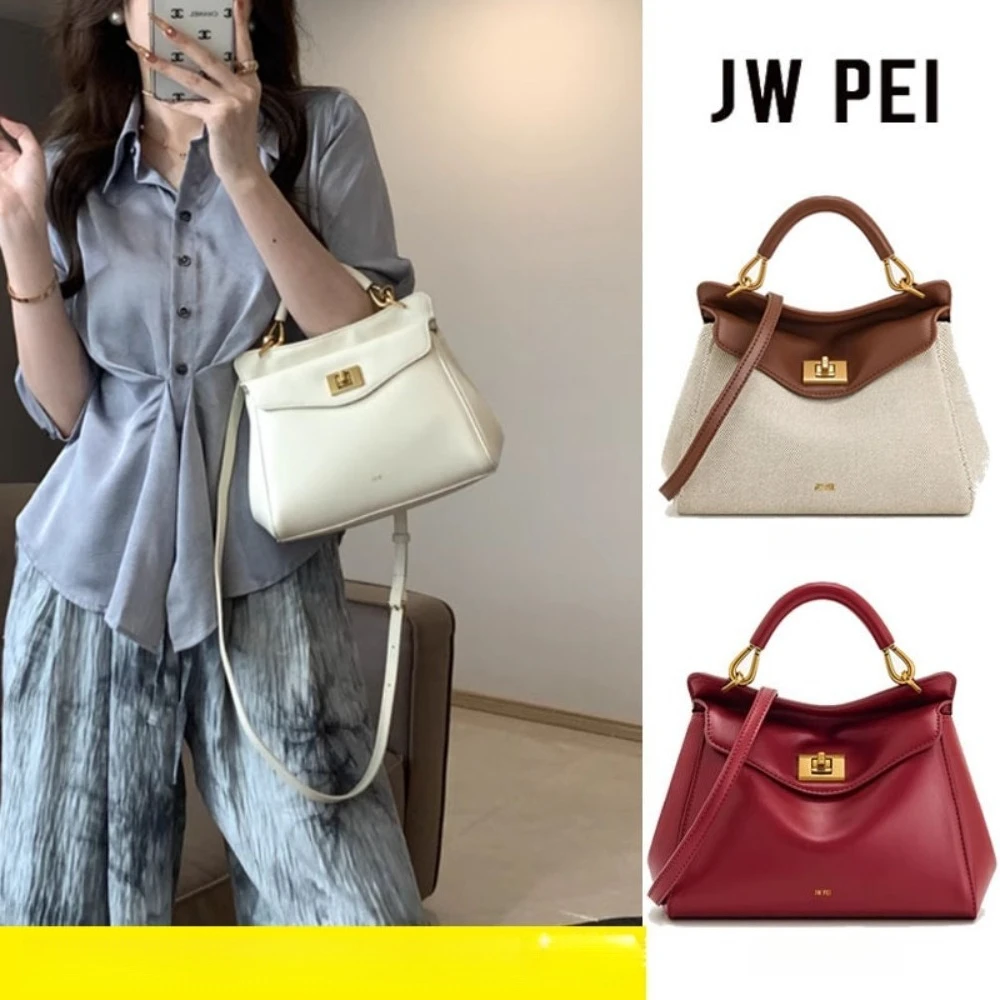 

JW PEI Lucia Lock Bag Lock Design Сумка Модная универсальная женская сумка через плечо из натуральной кожи