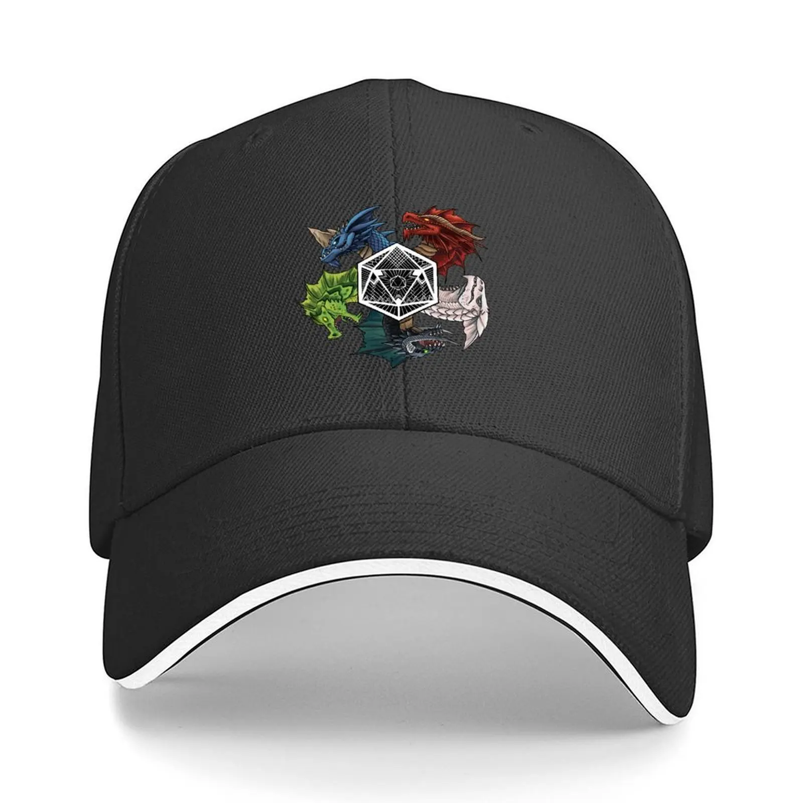 

D&D Chromatic Dragon D20 Baseball Cap Beach Outing Hat Man For The Sun Sunscreen sailor cap for men Designer Man Women's