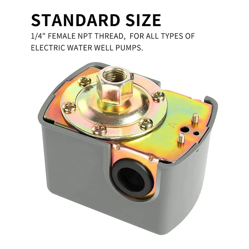 

4X Water 40/60 Pressure Switch For Well Pump 40-60Psi 1/4 Inch Female NPT Pumptrol Pressure Water Well Pressure Switch-A98U
