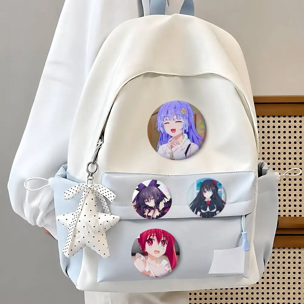 Anime D-DATE A A-LIVE Mixed Theme Round Button Badge Set Anime Cartoon Music Game Fashion Pins For Bags Clothes Accessories