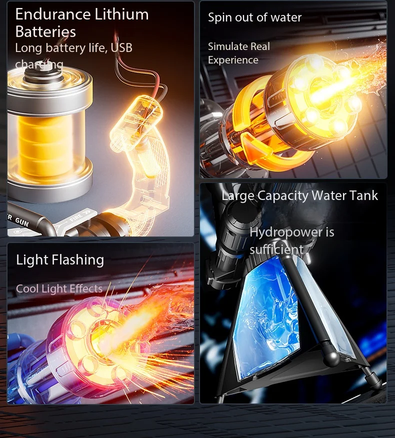 Elektrisch gatling waterpistool met led voor strand en zwembad_voghion.com