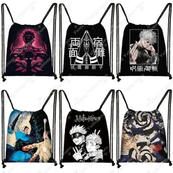 Anime Jujutsu Kaisen Backpacks Gojo Satoru Yuji Itadori Drawstring Bag Harajuku Large Capacity Storage Bags Outdoor Shoulder Bag