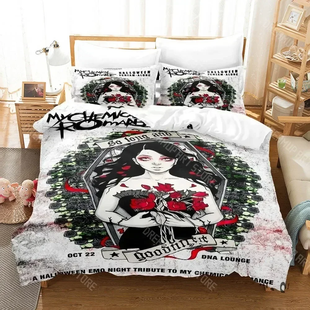 2026 3D Print My Chemical Romance Bedding Set Boys Girls Twin Queen King Size Duvet Cover Pillowcase Bed Boys Adult
