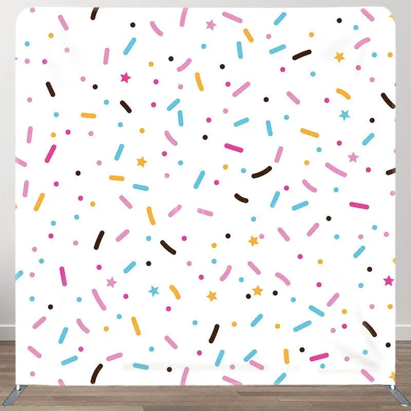 

Colorful Candy Stars Birthday 6x6ft Bridal Shower Baby Shower Birthday Pillow Case Photoshoot Backdrop Stand Cover