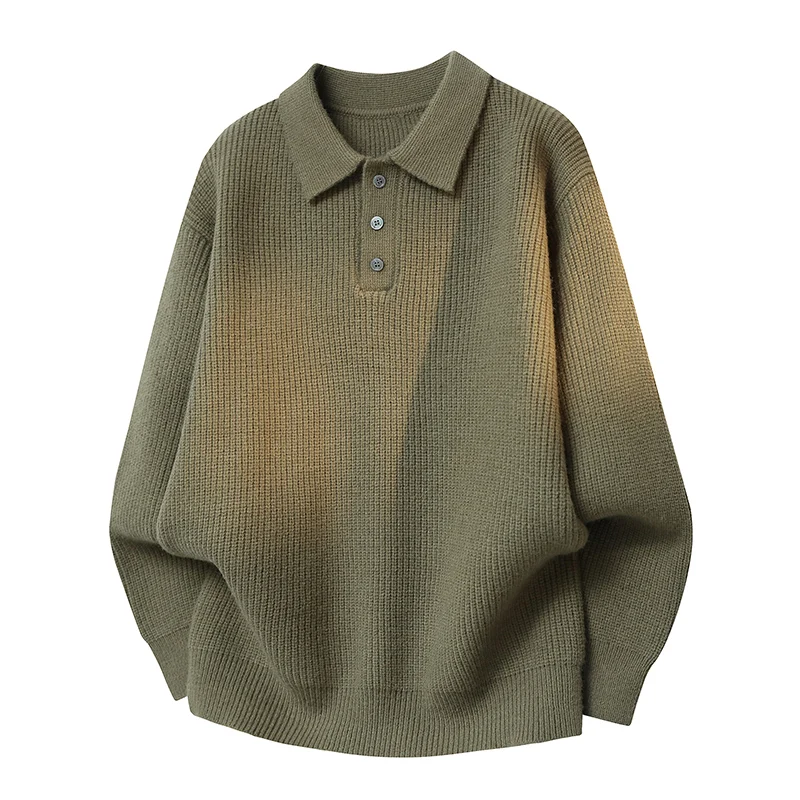 

Мужской вязаный свитер с воротником в стиле ретро, повседневный, премиум-класса, осенне-зимний, новый, мягкий, из полиэфирного волокна, модный, городской стиль