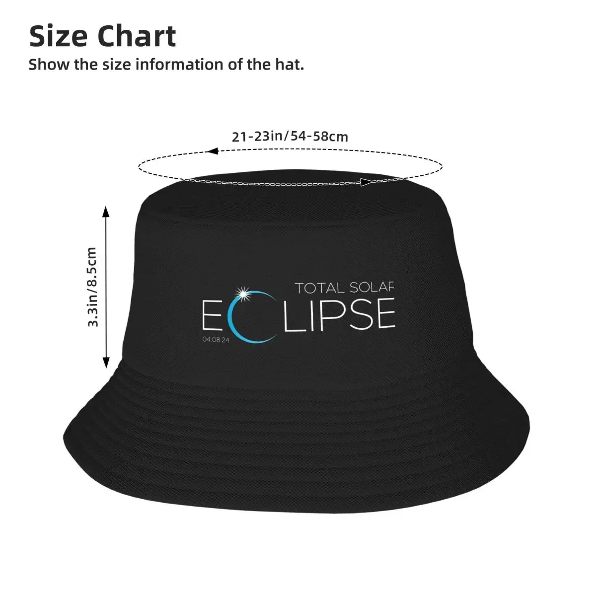 New Total Solar Eclipse 2024 Astronomy Lovers Bucket Hat Golf Hat Man derby hat fashionable Brand Man cap Men's Caps Women's