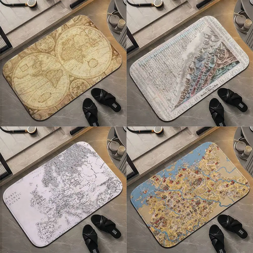 

World Map Floor Mat Printed Large Carpets Room And Bedroom Carpets Bathroom Anti Slip Door MATS Small Carpets