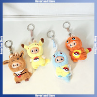 10cm Cartoon Labubu 4.0 Clothes Kawaii Charizard Pikachu Outfit with Bag Mini Plush Doll Clothing Fashion Doll Accessories