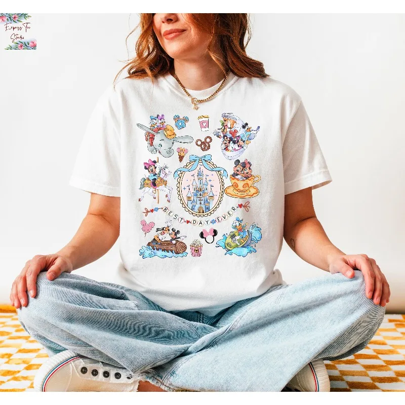 ديزني لاند يمر Mü Dchens قميص المرأة تي شيرت صيف جديد للرجال والنساء ملابس غير رسمية على الموضة للشارع