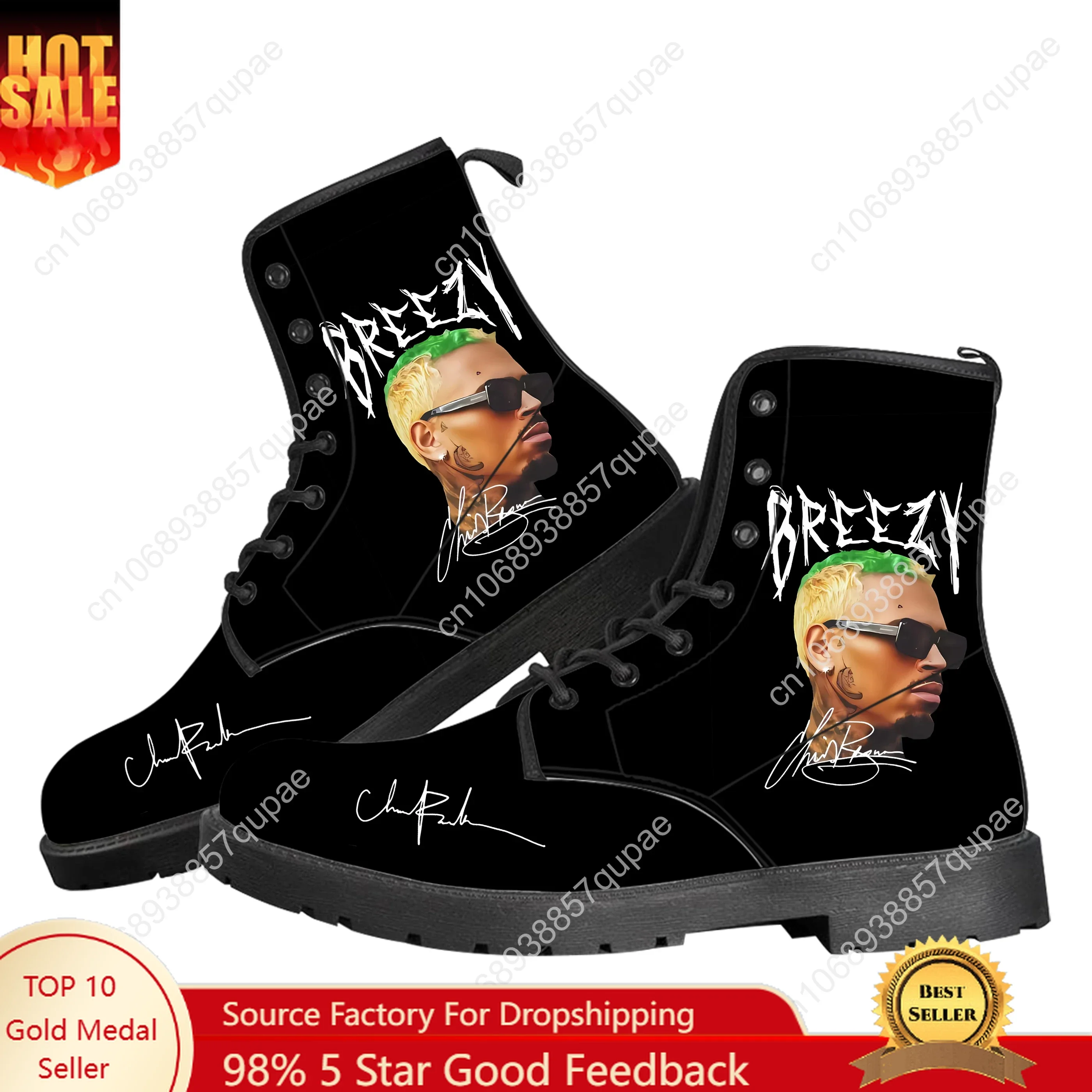 

Chris Brown Casual Boots Rapper Mens Womens Teenager Shoes Fashion 3D Boot Outdoor High Quality Couple Customize Made Shoe