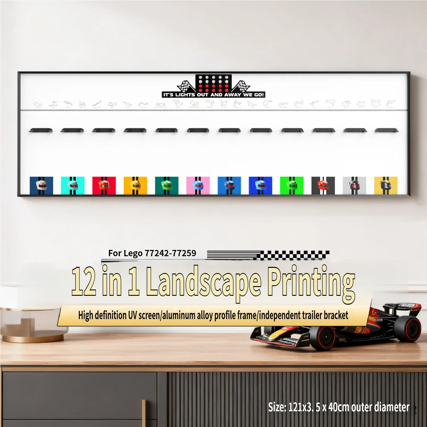 

Wall Mount Display Frame for 77242-77259 Racing Cars, Acrylic Wall Display Board for Speed Champions(Model Not Included)