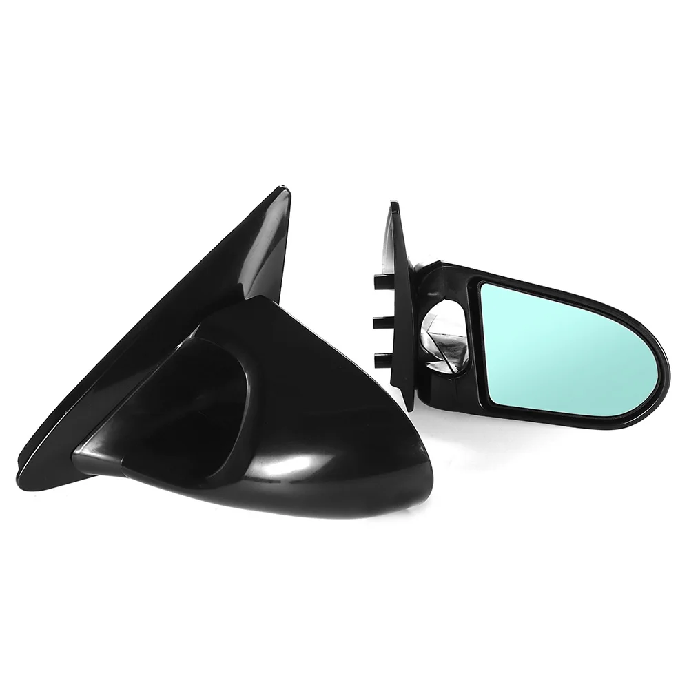 1Pair Manual Adjustment Car Door Wing Rear View Wing Side Mirror For Honda Civic 2Dr 1992 1993 1994 1995 Glossy Black