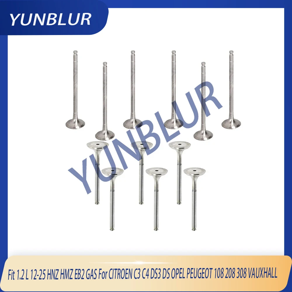

Engine 12x Intake & Exhaust Valve Kit Fit 1.2 L 12-25 HNZ HMZ EB2 GAS For CITROEN C3 C4 DS3 DS OPEL PEUGEOT 108 208 308 VAUXHALL