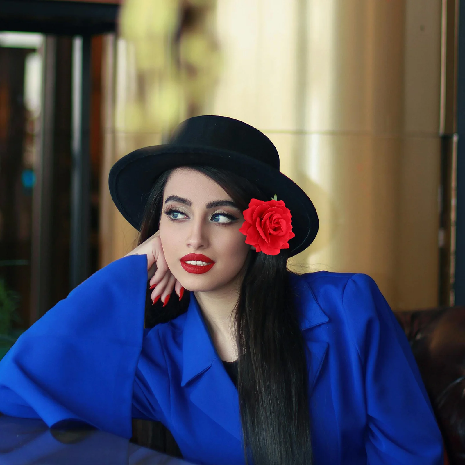 

Rose Flower Hair Clip Pin Brooch For Wedding Party Daily Wear Cloth Flower Hairpins Decorative Hair Clips