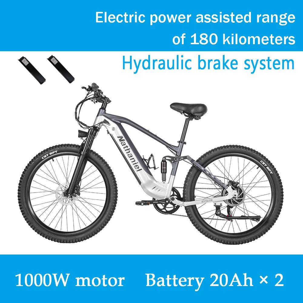 Nathaniel SYR03 Electric Bike 27.5' 1000W Adult Electric Assisted Bike 48V 20Ah Large Capacity Detachable Lithium Batteries Ebik image 8
