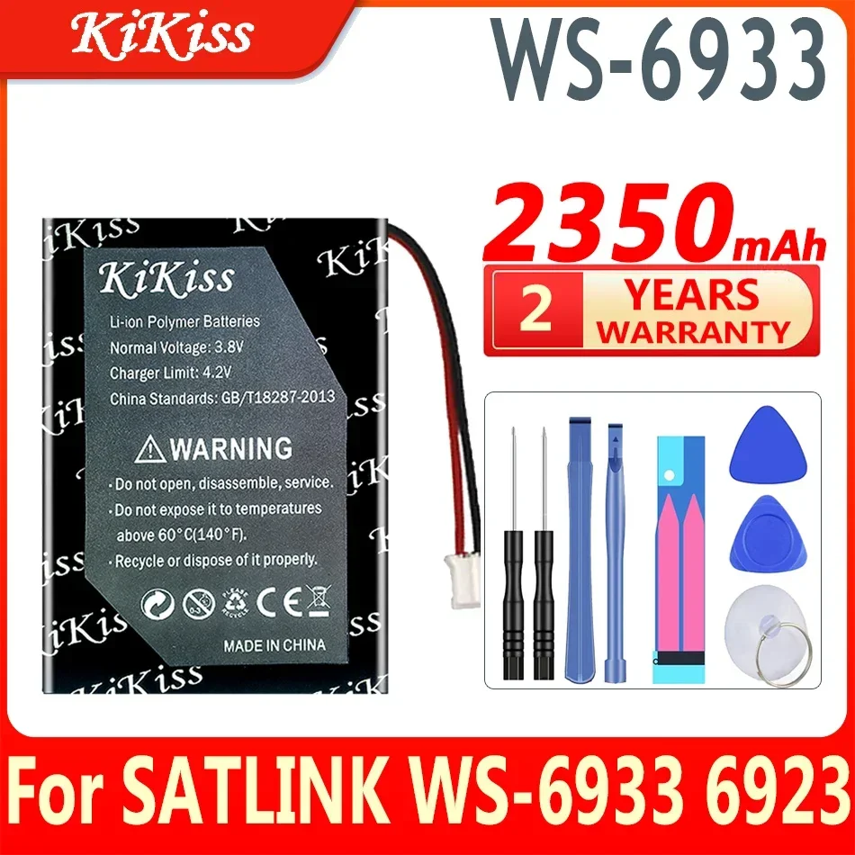 KiKiss  New Battery WS6933 WS 6933 2350mAh for SATLINK TV Digital Satellite Finder Meter WS-6933 6923 DVB-S/S2 Batteries