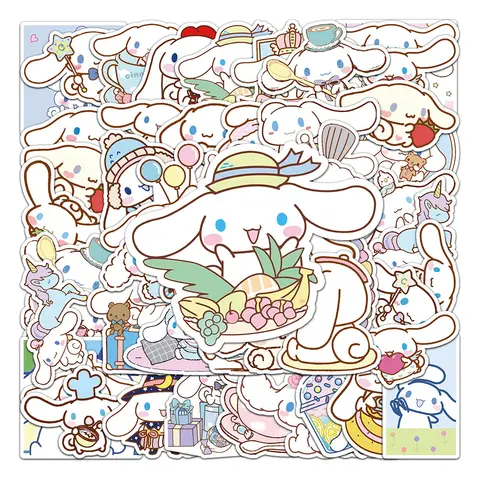 10/30/50 st Roliga Cinnamoroll-klistermärken Tecknade söta barnleksaksdekaler PVC DIY Bagage Stationär Väggbil Reseklistermärke Partihandel 8 best sales kawaii kanelbulle - №3