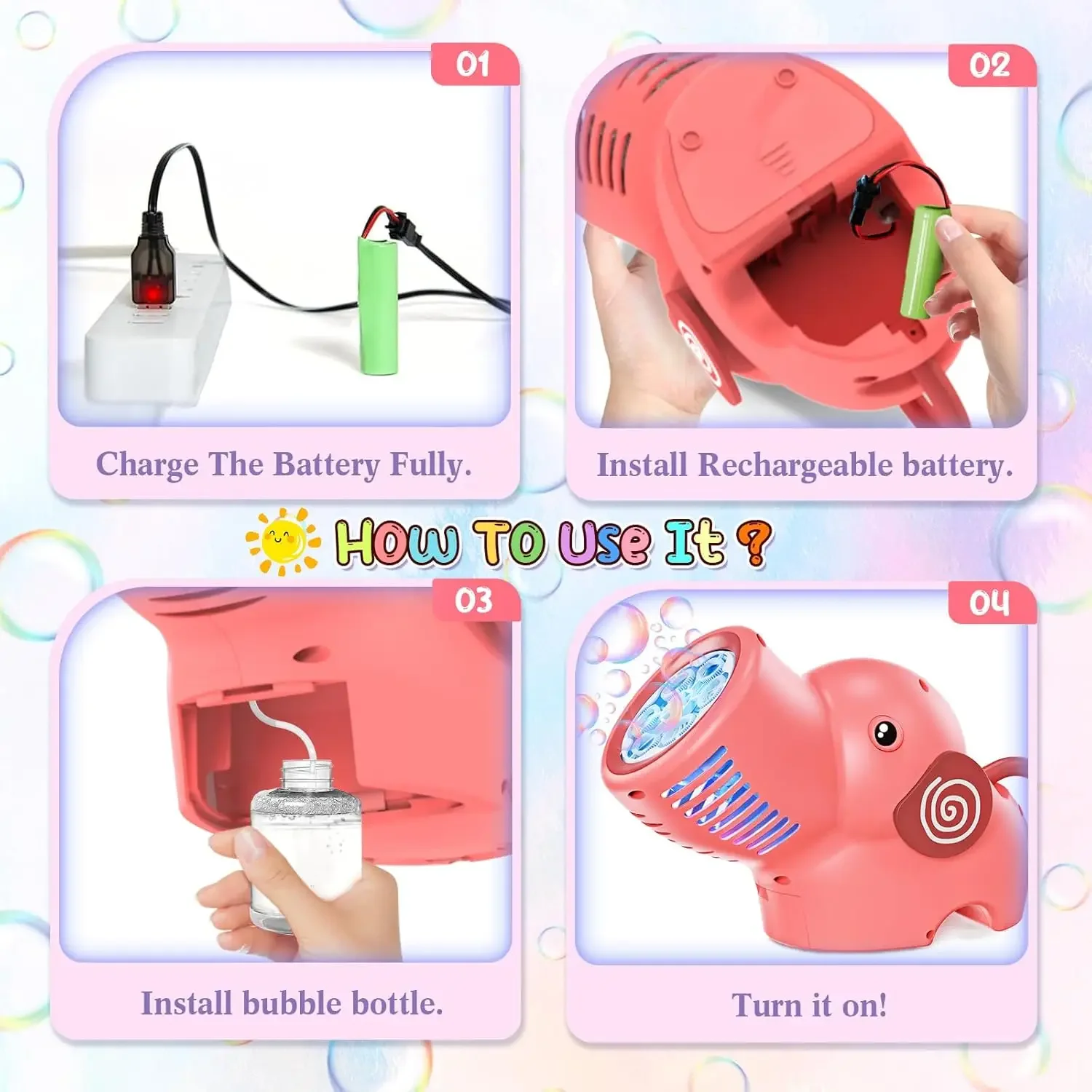 Máquina automática de burbujas de elefante para niños, juguete para soplar burbujas, juego de fiesta al aire libre, soplador de jabón eléctrico, máquina de burbujas, juguetes para niños