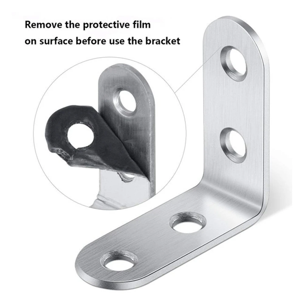 Multi-Size Right-Angle Reinforced Corner Code L-Shaped Bracket 90° Shelf Support Bracket for Outdoor Tables and Chairs