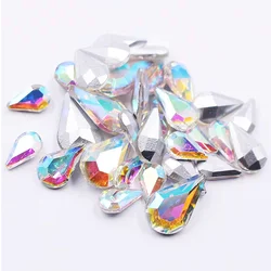 5X8mm-8x13mm Mix Size Drop Pointback Glitter Crystals Strass Beads Accessories Garment Stones Gems Glue Rhinestones Decorations