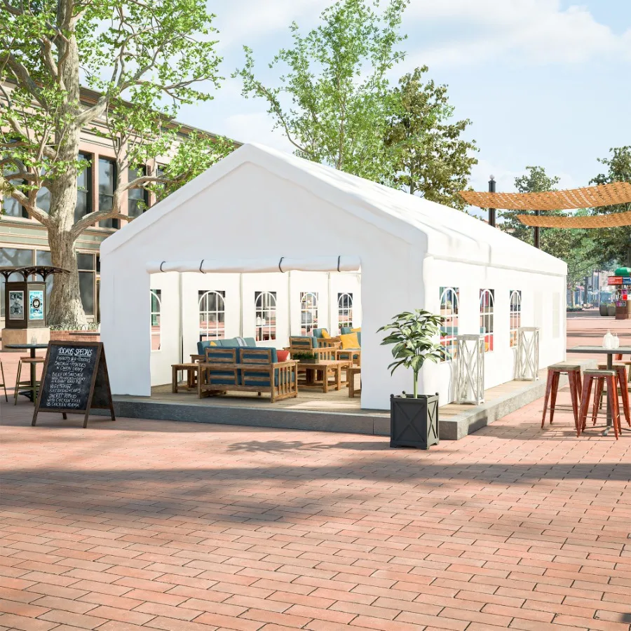 

16x32FT Party Tent Heavy Duty Large Wedding Event Shelters with 3 Storage Bags Removable Sidewalls Outdoor Canopy Gazebo Commer