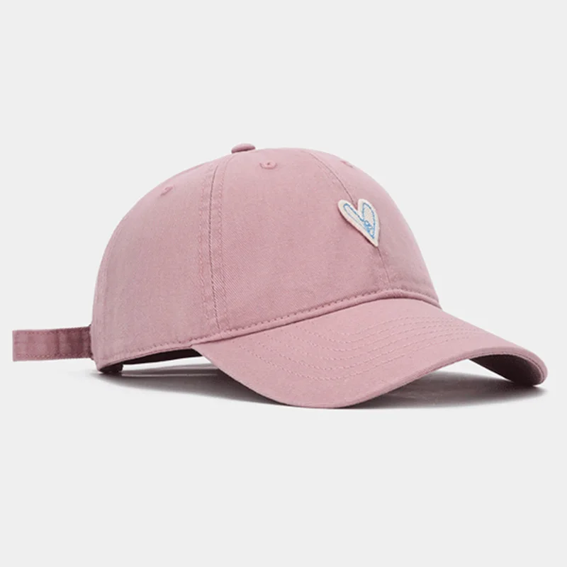 New Pink Sweet Cute Women\'s Fashion Autumn Winter Versatile Baseball Cap Embroidered Patch Sanded Outdoor Warm Deep Cap