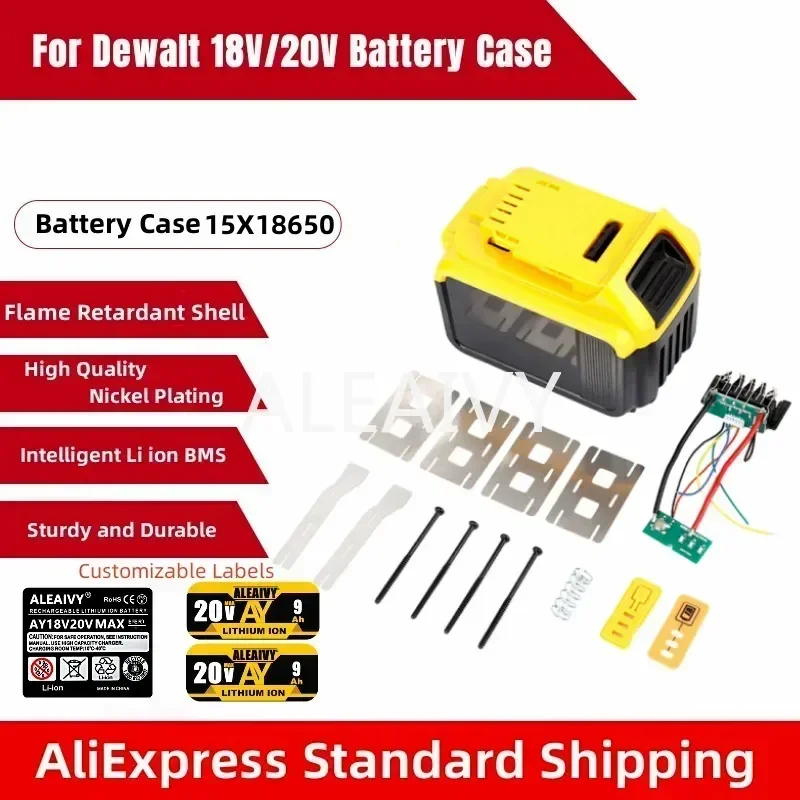 15 X 18650 Li-ion Battery Case Charge Protection Circuit Board PCB 18V 20V Baterry for Dewalt DCB183 DCB200 Li-ion Battery Case