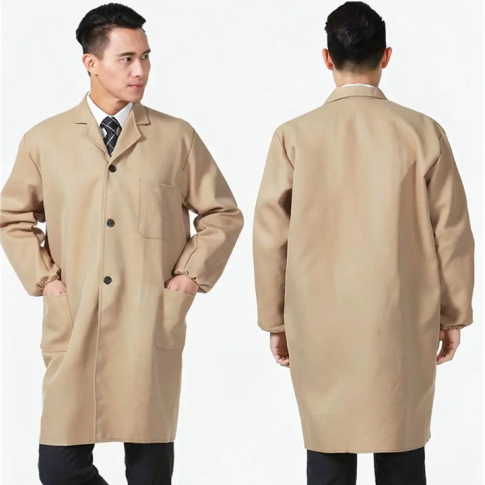 Industrial Grade Work Jacket Mens Long Sleeve Protective Uniform Durable Polyester Cotton For Factory Maintenance Logistics