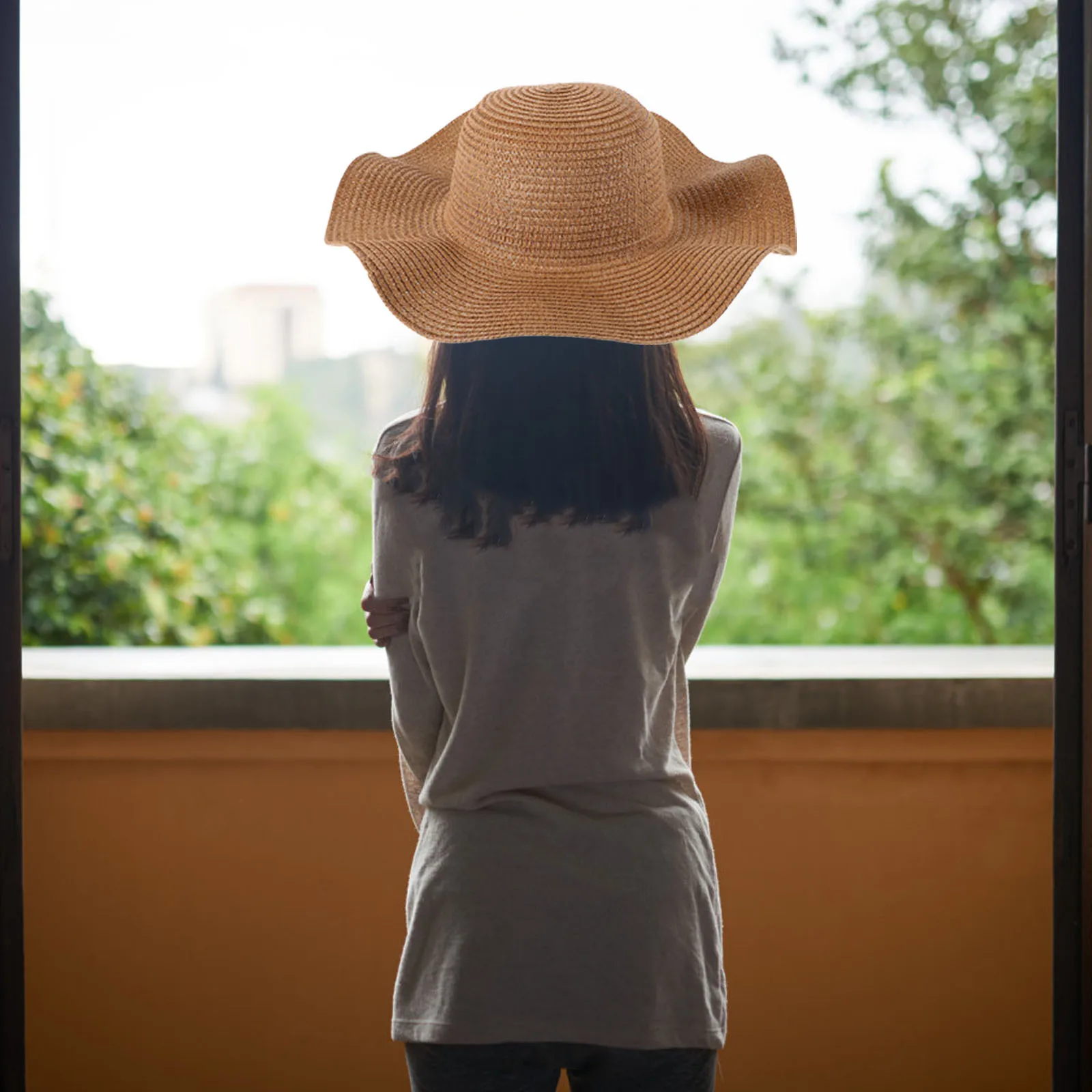 

Floral Straw Hat Women Wide Brim Sunshade Elegant French Style Breathable Summer Beach Travel Bohemia Hat Decoration