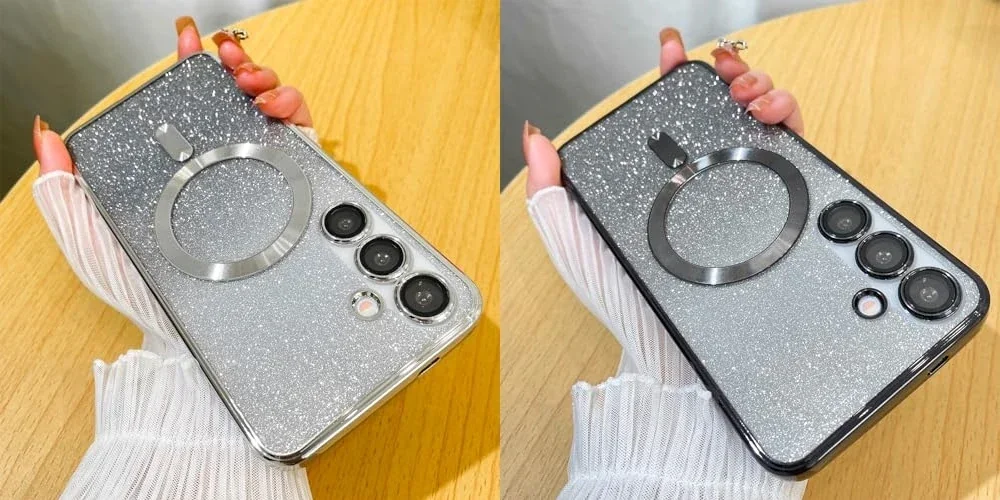 Glitzer-Hülle für Samsung Galaxy S26 S24 FE S25 Ultra S23 S22 S20 S21 Plus A17 A36 A16 Kabelloses Laden Magnetische TPU Softcover – Detail 11