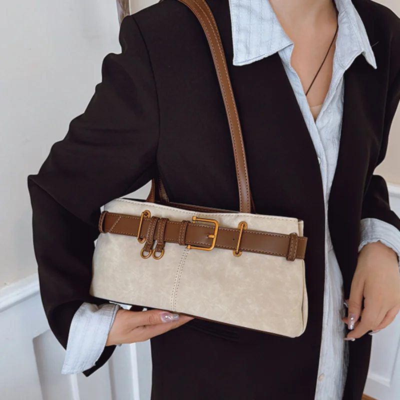 

Модная сумка Y2k, маленькие сумки на плечо из искусственной замши для женщин, зимняя сумка-тоут под мышками, роскошные дизайнерские однотонные сумки