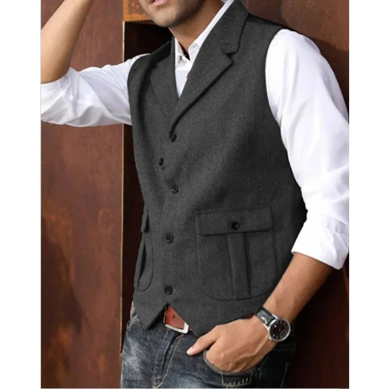 Men's Blazer Vests Business Slim Fit Single-breasted Blazer Undershirt Casual Daily High Quality Suit Jacket Vests Men Waistcoat