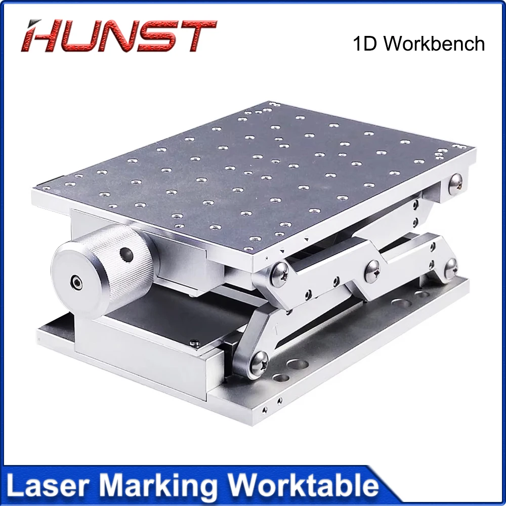 HUNST Desktop Portable Table 1D Mobile Table 210x150x85mm for Manual Lifting Platform for Laser Marking Machine