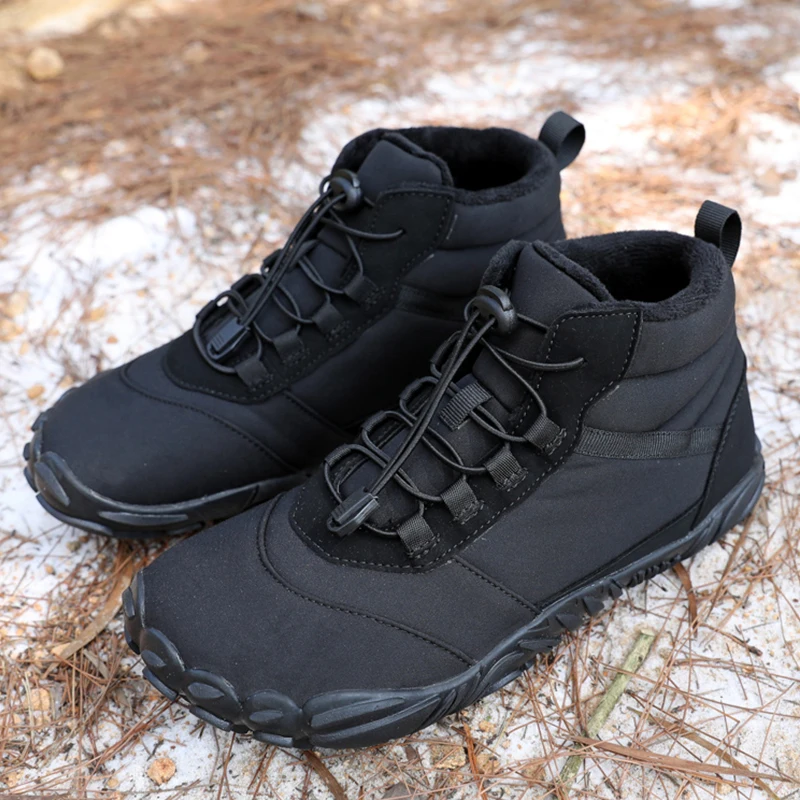 Warm Men Boots Outdoor Unisex Winter Boots Anti-slip Men Ankle Boots Leather Hiking Shoes Sporty Walking Sneaker Big Size 2024