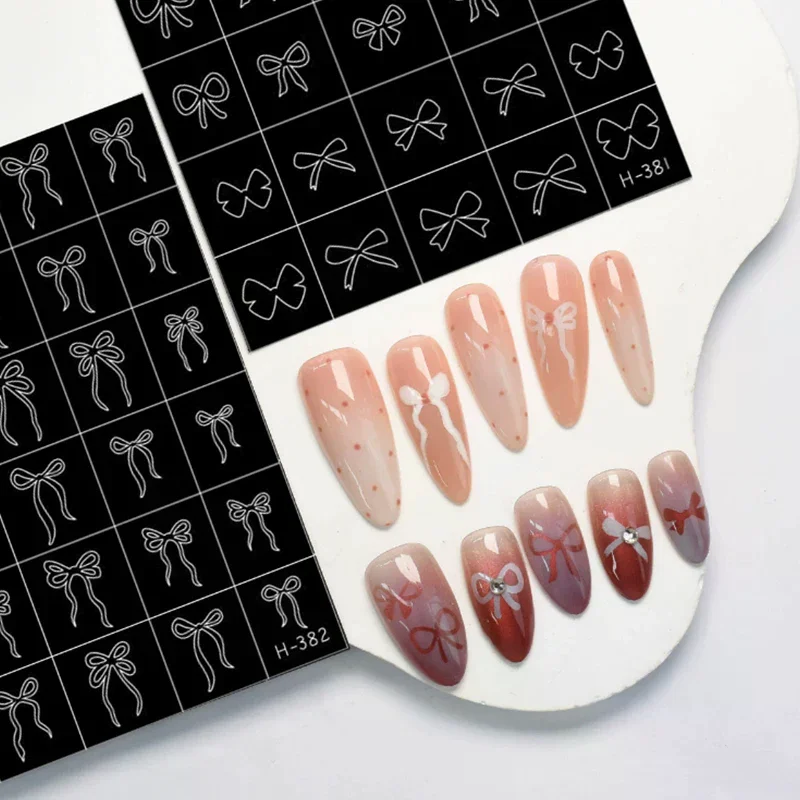 Naklejki do zdobienia paznokci z wycięciami, wzory gwiazd, motyli, serc, samoprzylepne szablony, stemple, ozdoby do manicure.